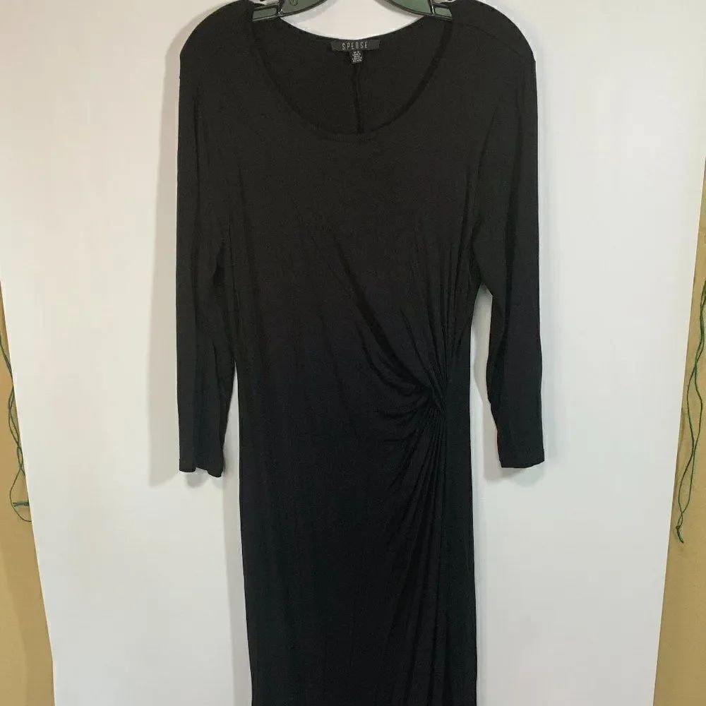 Spense Black Wrap/Split Maxi Dress